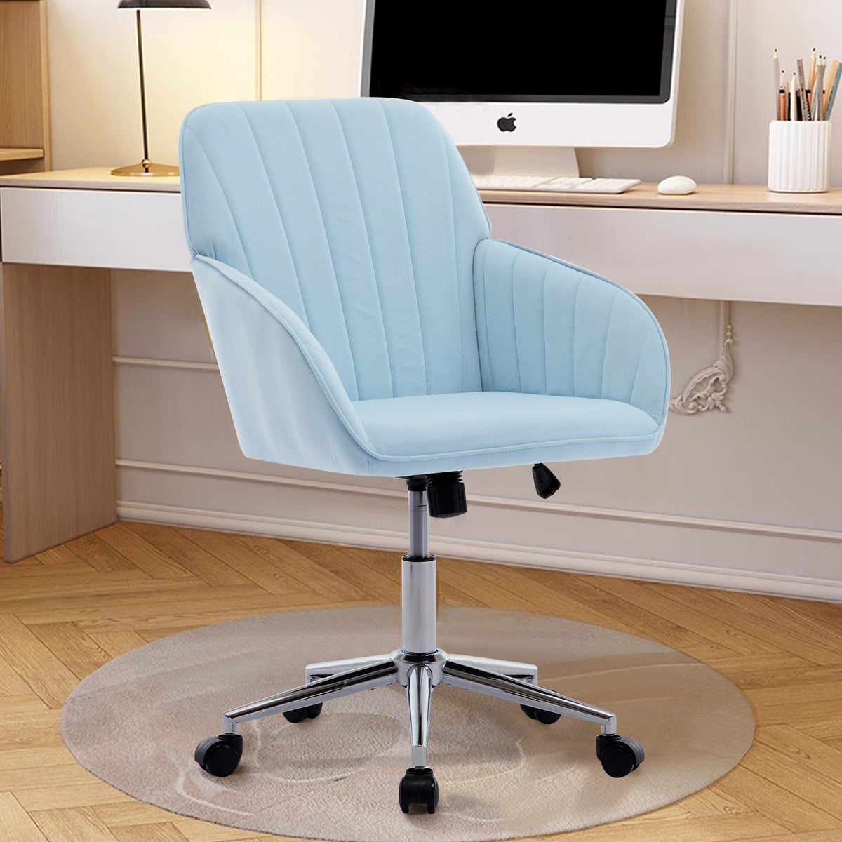 Ty Office Chair Baby Blue Velvet