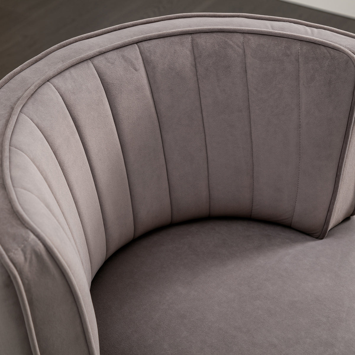 Coolmore 360 Degree Swivel Cuddle Barrel Accent Sofa Chairs, Round Armchairs With Wide Upholstered, Fluffy Velvet Fabric Chair For Living Room, Bedroom, Office, Waiting Rooms Gray Foam Velvet