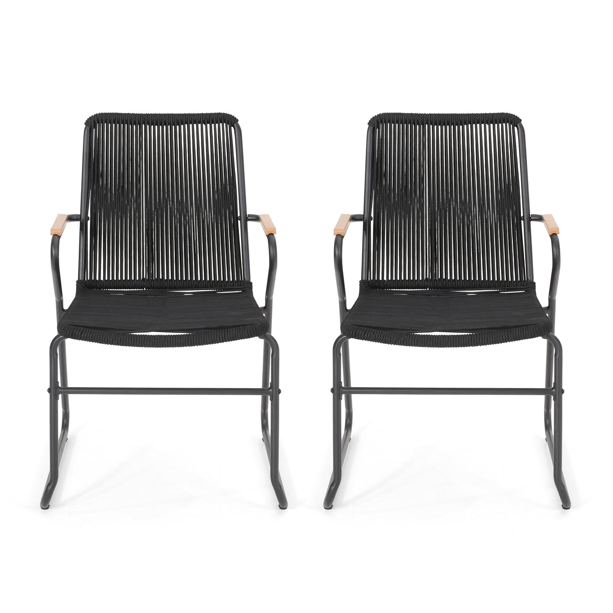 Moonstone Chair Black Woven Rope