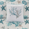 6 Piece Cotton Sateen Quilt Set With Throw Pillows Aqua Full Queen Full Aqua Cotton
