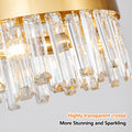 23.6 Inches Luxury Chandeliers Crystal Living Room Bedroom Decorative Lights Simple Modern Dining Room Led Lighting,For Home Decor Bulbs Not Included Golden Crystal Iron