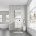 24'' W X 30'' H Bathroom Mirror Medicine Cabinet Wooden Door Medicine Cabinets For Bathroom, Wall Mounted Recessed Or Surface, Bathroom Mirror With Storage, Left Opening Door White Engineered Wood