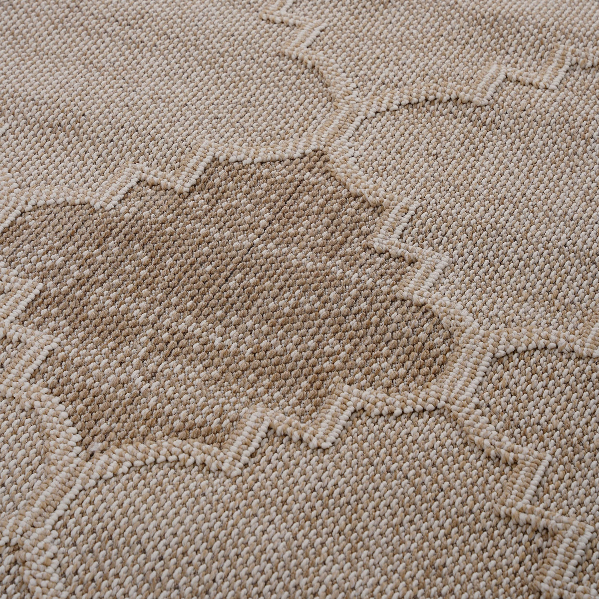 Naar Guros Collection 6X9 Cream Trellis Indoor Outdoor Area Rug Cream Polypropylene