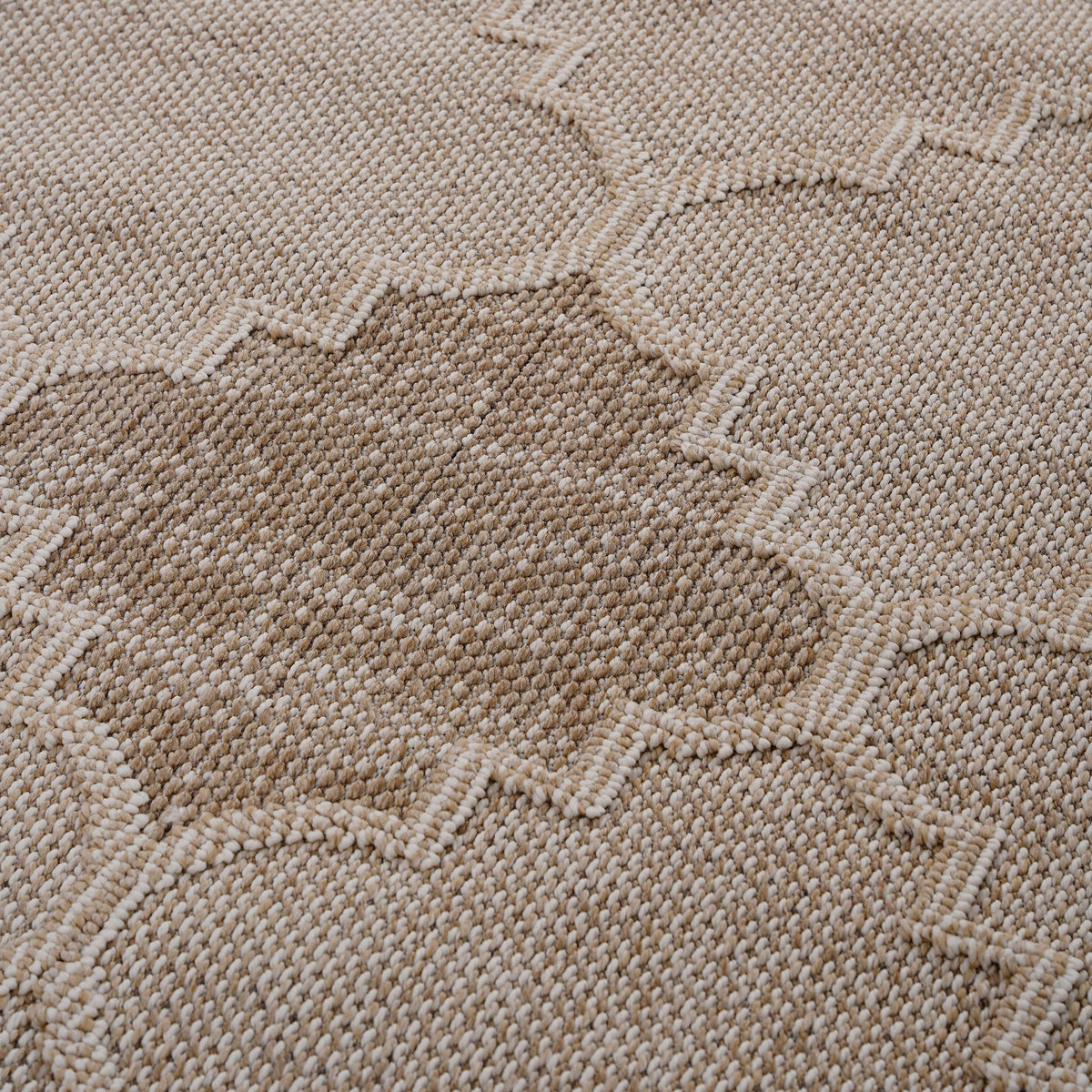Naar Guros Collection 5X7 Cream Trellis Indoor Outdoor Area Rug Cream Polypropylene