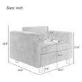 Modern Oversized Armchair Comfy Accent Chair Single Sofa For Living Room Bedroom Office Apartment, Woven Velvet Fabric, Beige Beige Wood