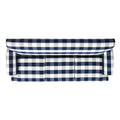 Alana Lawson Three Cushion Tightback Sofa, Blue Lattice Woven Blue Plaid Foam Fabric 3 Seat