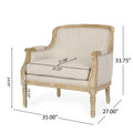 Club Chair Beige Brown Fabric