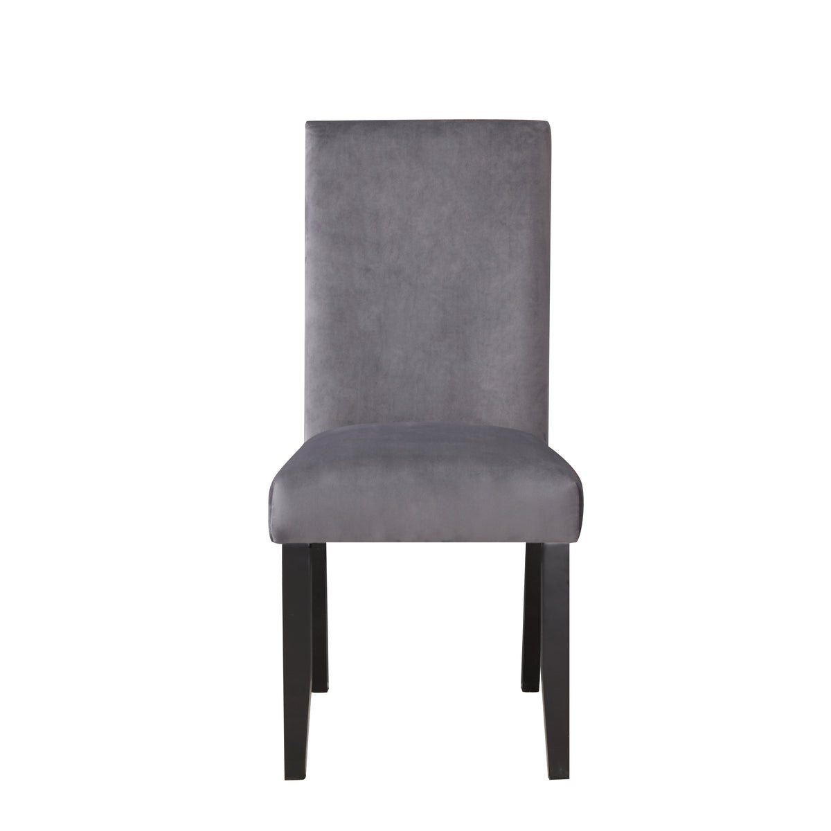 Napoli Velvet Side Chair Set Of 2 Gray Dark Gray Wood