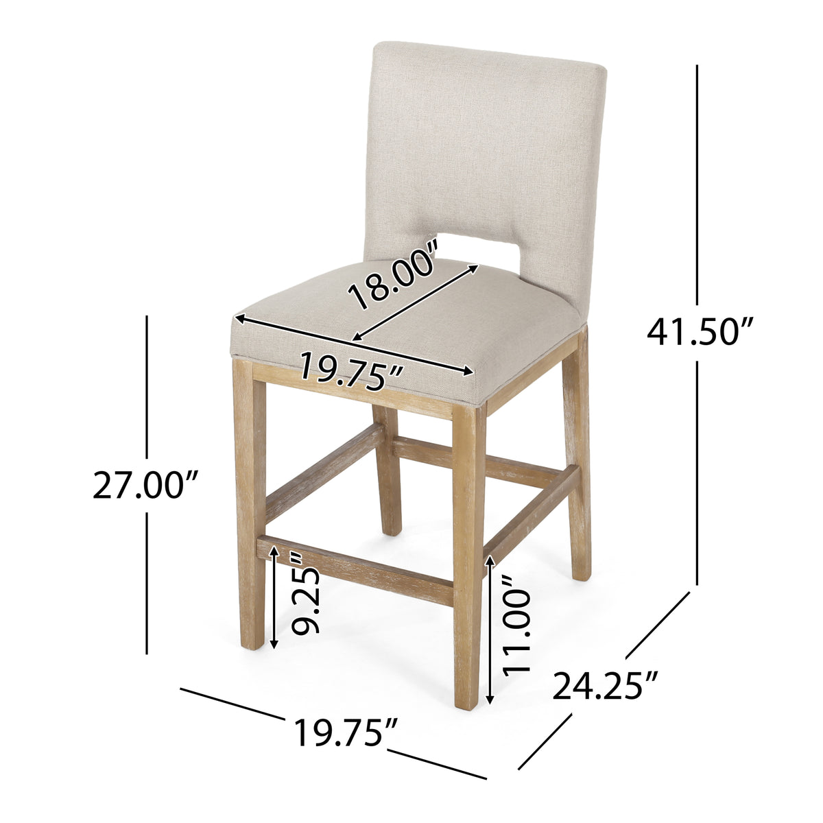 27 Inch Counter Stools, Set Of 2,Fabric Wheat Set Of 2 Fabric