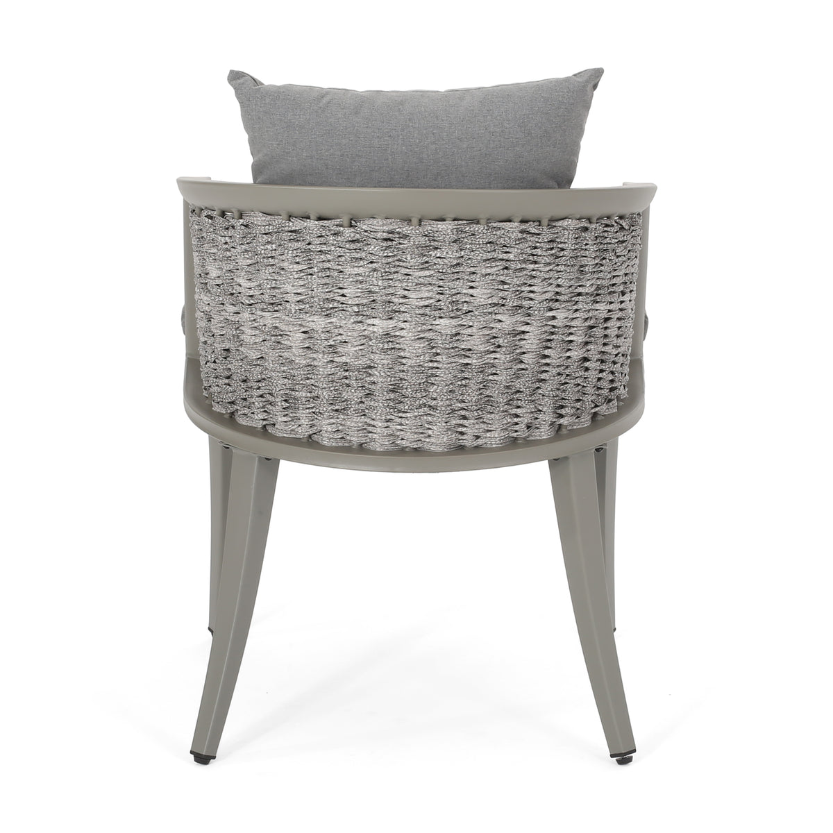 Pebble Chair Grey Pe Rattan Iron Waterproof Fabric