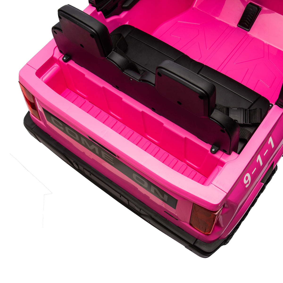24V Two Seater Kids Ride On Electric Pickup,Kids Ride On Toy W Parents Remote Control,4Wd 800W Motors,Two Safety Belts,High Gate Safety Design,Top Warning Light, Speed 2.49 3.73Mph For Kids Aged 3 . Rose Red 50 99 Lbs Polypropylene