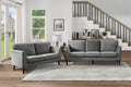 Modern Contemporary Living Room 1Pc Loveseat Gray Velvet Upholstery Dark Brown Legs Solid Wood Furniture Gray Velvet Wood Primary Living Space Modern Solid Wood