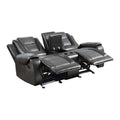 Modern Luxury Living Room Sofa Set 3Pc Reclining Sofa Loveseat Glider Reclining Chair Formal Furniture Premium Faux Leather Upholstery Comfortable Two Tone Gray Finish Dark Gray,Light Gray Faux Leather Wood Primary Living Space Luxury,Modern