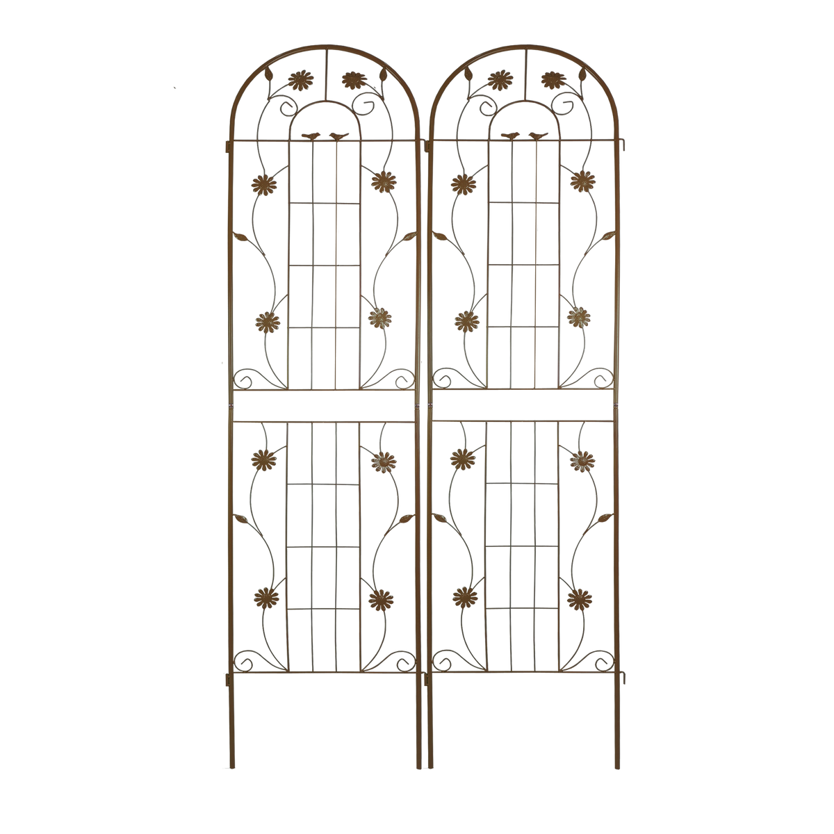 2 Pack Metal Garden Trellis 86.7" X 19.7" Rustproof Trellis For Climbing Plants Outdoor Flower Support Brown Brown Garden & Outdoor French Iron