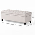 Juliana Storage Ottoman Light Grey Fabric