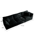 U Shaped Sectional Sofa W Reversible Footrest, 5 Seater Convertible Corner Couch With 2 Ottomans ,Modern Minimalist Soft Sofa & Couch For Living Roomblack Chenille Black Chenille 3 Seat