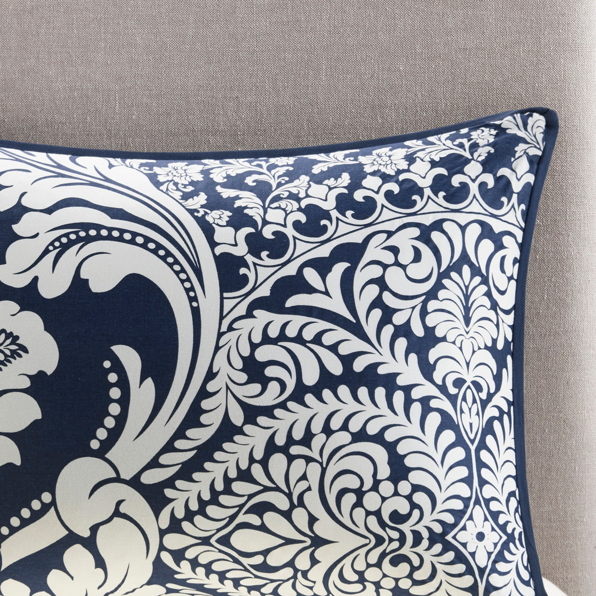 7 Piece Cotton Printed Comforter Set Indigo Cal King California King Indigo Polyester