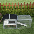 Pawhut Large Rabbit Hutch Outdoor, 2 Tier 61