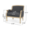 Club Chair Charcoal Fabric