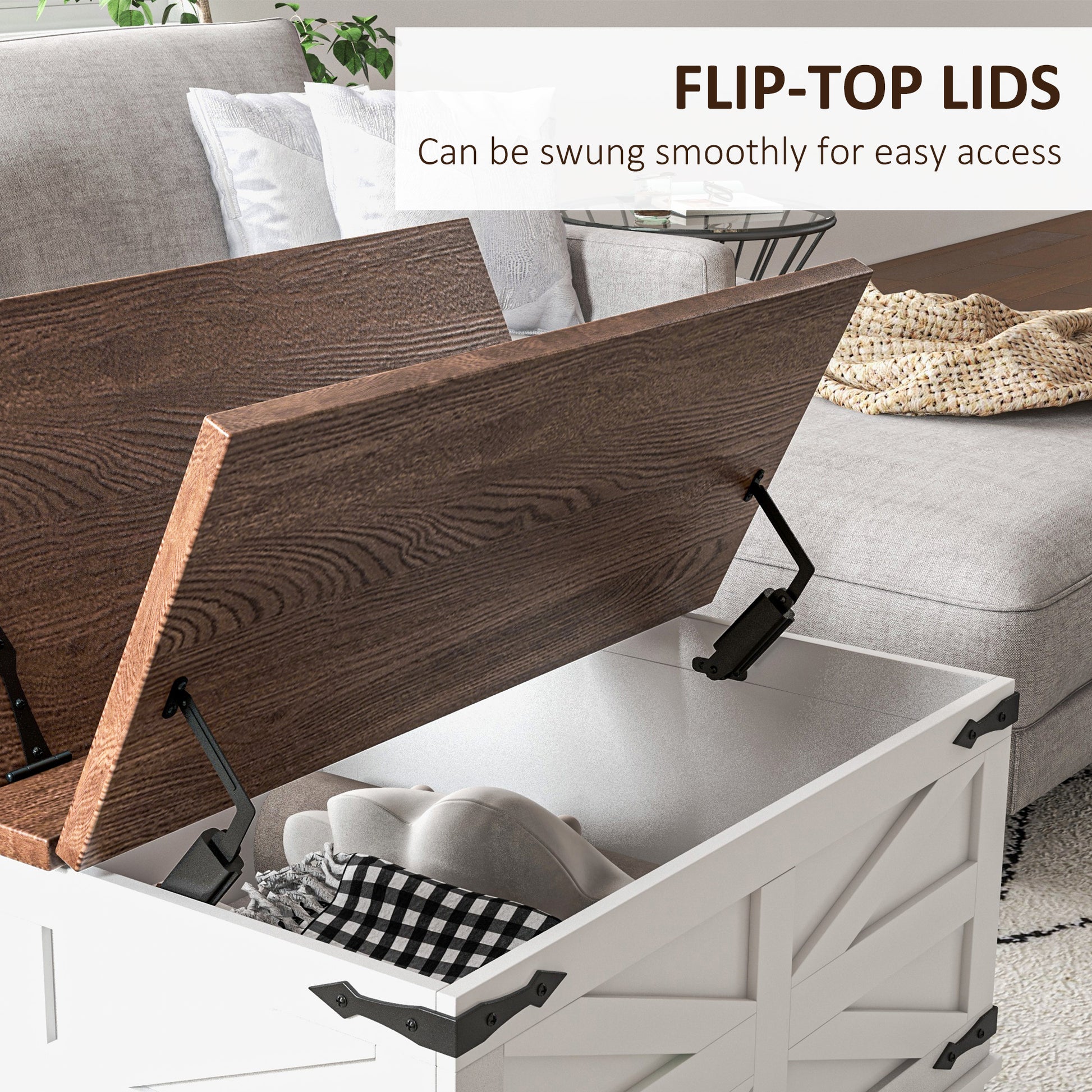 Homcom Coffee Table With Flip Top Hidden Storage, Square Center Table White White Particle Board