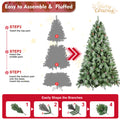 7.5Ft Scotch Pine Christmas Tree, Premium Frosted Pre Decorated Artificial Holiday Decor W 1,588 Branch Tips, Xmas Trees For Holiday Party Decoration Green Polyvinyl Chloride