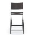 Outdoor Wicker Barstools Faux Rattan Patio Bar Stool Foldable Chair, 2 Pcs Set, Multibrown Brown Multi Garden & Outdoor American Design,Antique,Classic Pe Rattan Iron