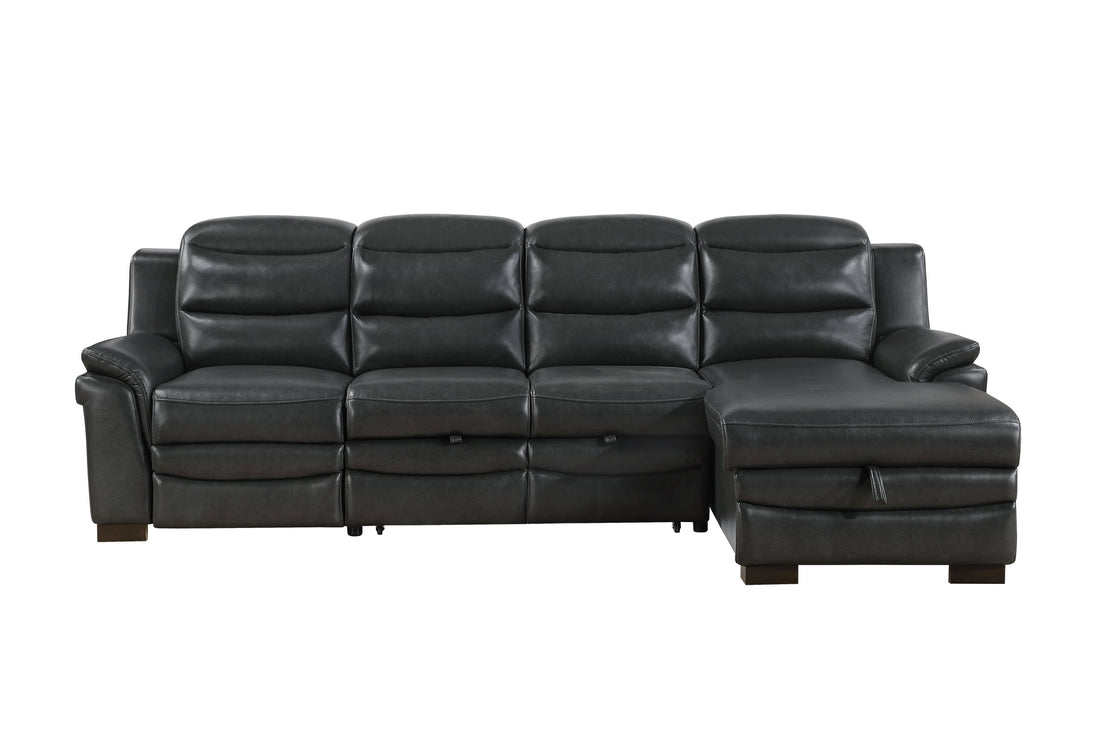 Coco Blanche Charcoal Sofa Bed With Usb Dark Grey Pu 3 Seat