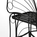 Butterfly Cast Metal Garden Bench, Outdoor Bench Patio Seat, Park Bench Outdoor Seating For Garden, Yard, Park, Entryway Black Garden & Outdoor 2 Person Seating Group Metal