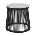 Moonstone Side Table Black Woven Rope