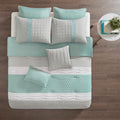 8 Piece Comforter Set Seafoam Grey Queen Queen Multicolor Polyester