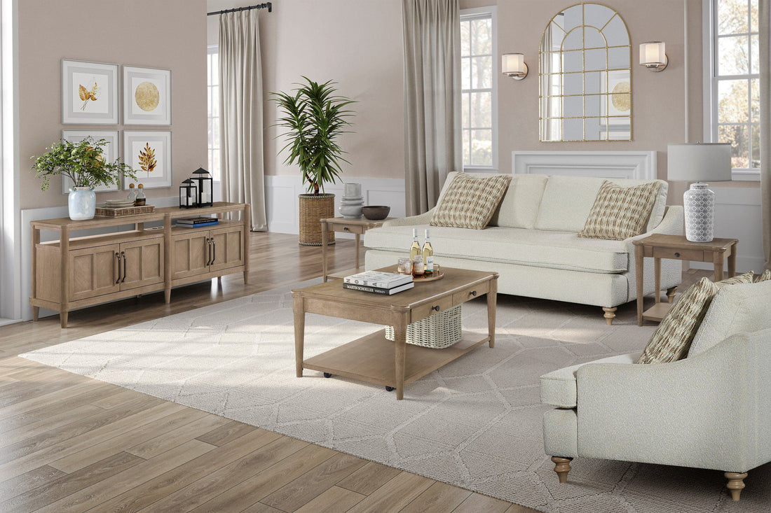 Sofa Single Reverable Cushion With 2 Pillows Off White Upholstered 3 Seat