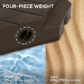 Outsunny 4 Piece Patio Cantilever Umbrella Base Weight Set, Outdoor Offset Umbrella Weights For Umbrella Stand, 132 Lb. Capacity Water Or 176 Lb. Capacity Sand, Brown Brown Hdpe