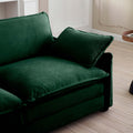 Armless Deep Seat Corduroy Single Sofa, Can Be Used With Combined With Alternative Armrest And Combined With Alrmess 2 Seater Sofas ,Green Corduroy Fabric Green Corduroy 1 Seat