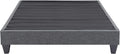 1Pc Contemporary Upholstered Platform Bed Twin Size Linen Like Polyester Fabric Steel Grey Wood Frame Bedroom Box Spring Not Required Twin Steel Gray Wood Primary Living Space Contemporary Bed Frame Polyester Wood