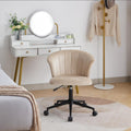 Home Office Chair, Velvet Fabric Swivel Flower Shape Computer Desk Chair For Home Office Or Bedroom Camel Foam Polyester Blend