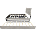 Gray Queen Size Trundle Pull Out Drawers Storage Upholstered Bed Modern Design No Box Spring Required Box Spring Not Required Queen Gray Wood Espresso Bedroom American Design,Casual,Contemporary,Modern Rubberwood Trundle Bed Included Fiber Foam And