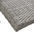 K&K 80'' Outdoor Wicker Chaise Lounge Chairs Set Of 2, Patio Rattan Reclining Chair Pull Out Side Table Adjustable Backrest Ergonomic Wave Design Pool Sunbathing Recliners, Grey No Lounge Grey Seats
