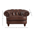 Newport Leather Chair Caramel Primary Living Space Mid Century Modern Eucalyptus Down Filling Leather