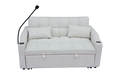 Modern Velvet Loveseat Futon Sofa Couch W Pullout Bed,Small Beautiful Seat Lounge Sofa With Adjustable Reclining Backrest,Toss Pillows, Pockets,Furniture For Living Room,3 In 1 Convertible Sleeper Sofa Bed Full Beige Velvet