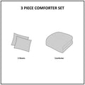 3 Piece Embroidered Cotton Quilt Set Black Full Queen Queen Black Cotton