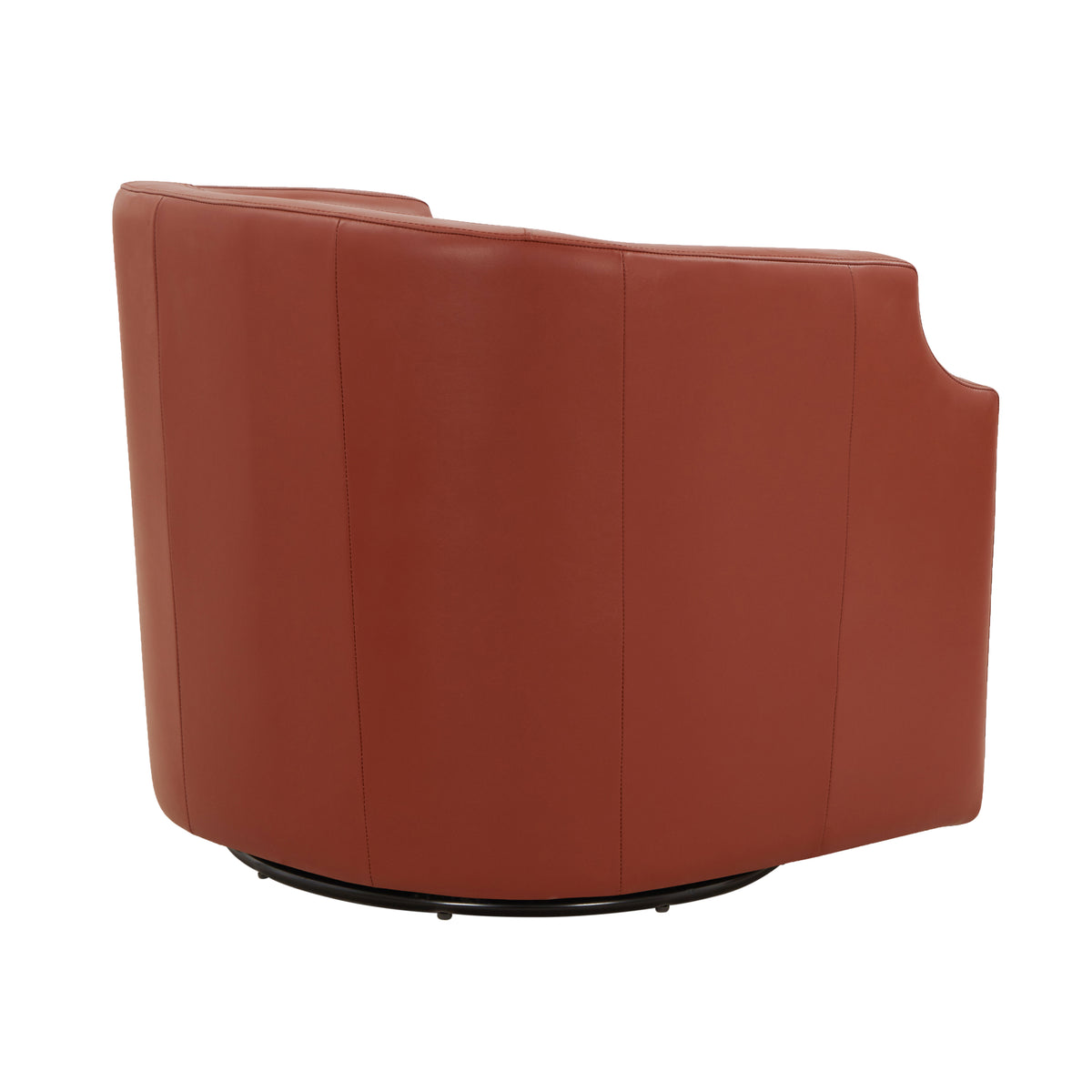 Emmett Caramel Top Grain Leather Swivel Glider Barrel Chair Caramel Foam Leather