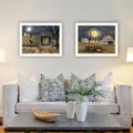2 Piece Vignette Halloween Season In The Country White Framed Wall Art For Living Room, Bedroom Wall Art Print For Home Decor By Billy Jacobs Multicolor Wood Paper