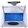 Portable Airbrush Spray Booth With 3 Led Lights, Extra Replaceable Extra Filter Pad, Turn Table And 6Ft Exhaust Extension Hose For Hobby, Painting, Art Craft Gray Plastic