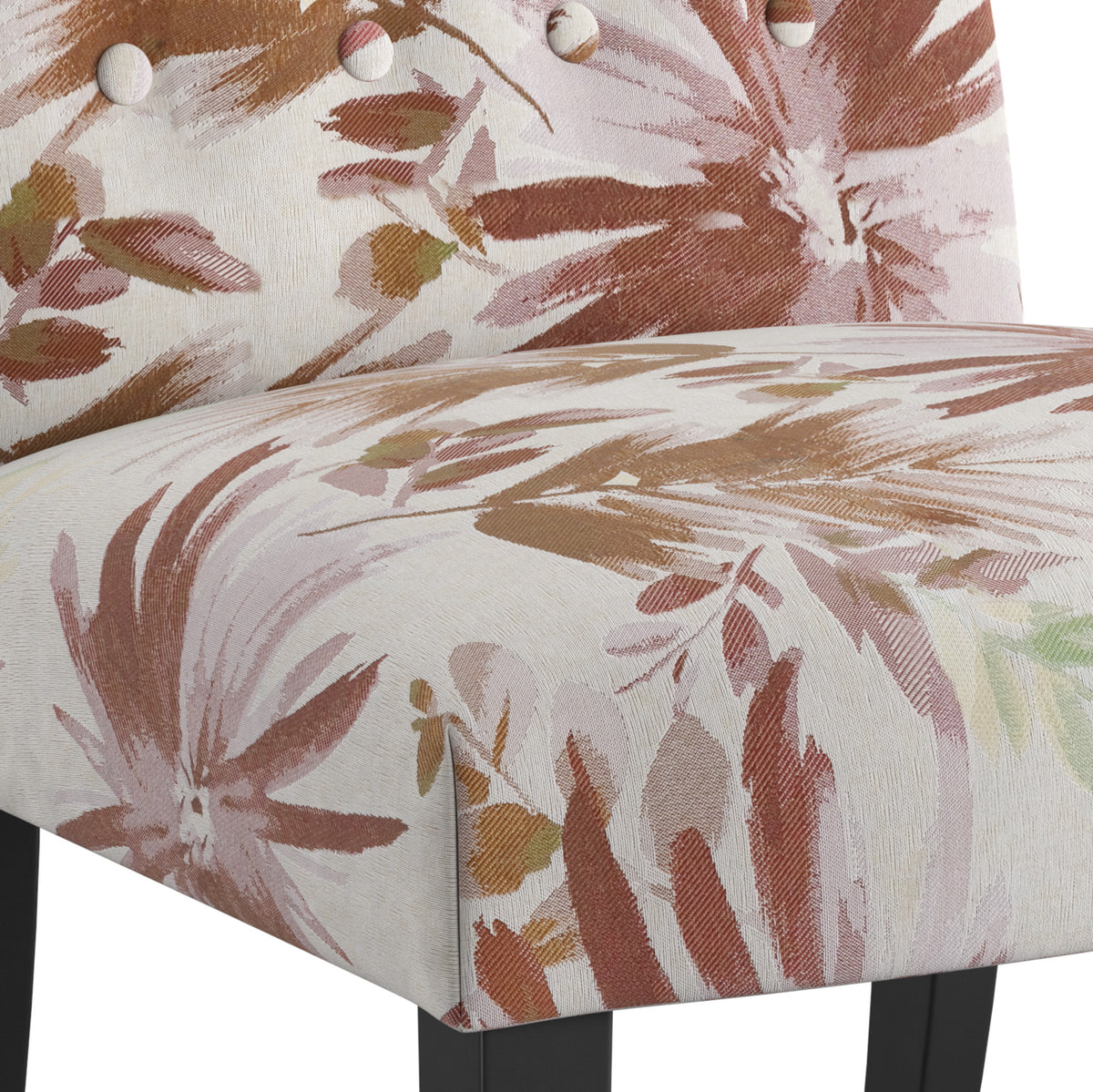 Verma Red Floral Accent Chair Red Foam Engineered Wood