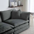 Modern Fabric Loveseat Sofa Couch For Living Room, Upholstered Large Size Deep Seat 2 Seat Sofa With 4 Pillows ,Gray Chenille Gray Chenille 2 Seat