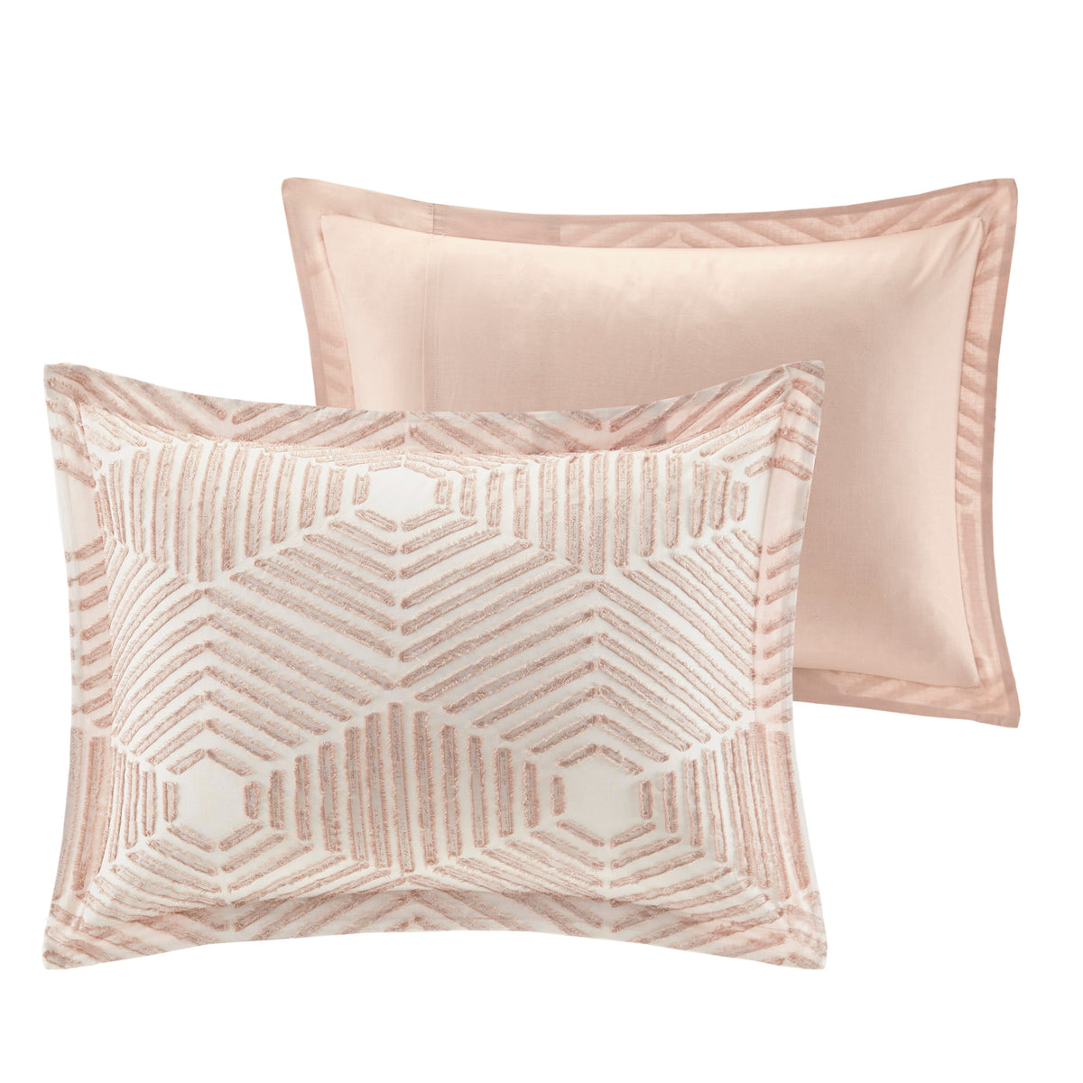 Cotton Jacquard Comforter Set Blush King Cal King King Blush Cotton