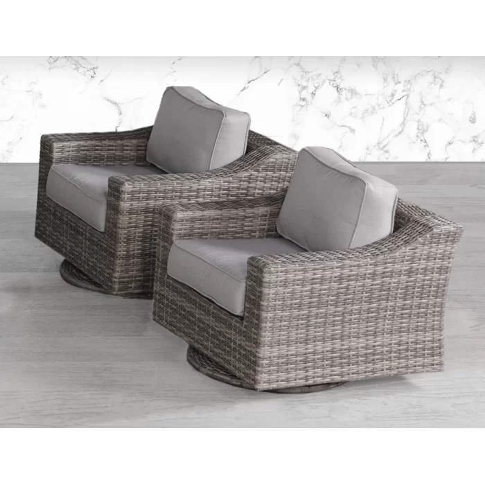 Elegant Fully Assembled Swivel Patio Chair With Luxurious Cushions Perfect For Outdoor Relaxation Grey,Grey Mix Wicker