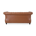 Seat Sofa Light Brown Brown Wood Primary Living Space Tufted Back American Traditional Rolled Arms Foam Pu
