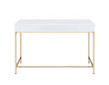 White High Gloss And Gold 2 Drawer Writing Desk White Gold White Drawer 2 Drawers Bedroom Modern White Wood Metal
