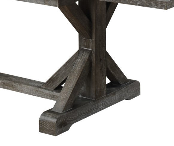 Rusti Gray Dining Table With Butterfly Leaf Gray Solid Wood